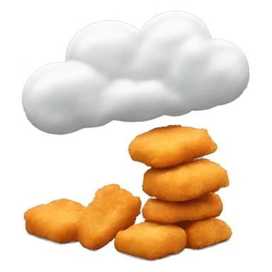 Thinking cloud with chicken nuggets in it sticker