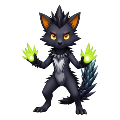 Edgy colorful anthro fursona Fakemon full body sticker