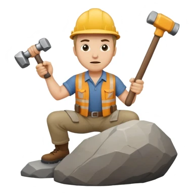 Geologist smashing a rock sticker