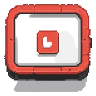 YouTube logo, red rounded rectangle with white play button in center sticker