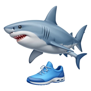 Shark wear blue shoes sticker