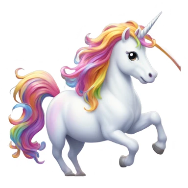 A unicorn pooping out a rainbow sticker