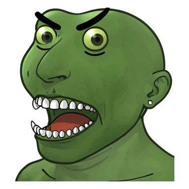 face with nails in mouth sticker