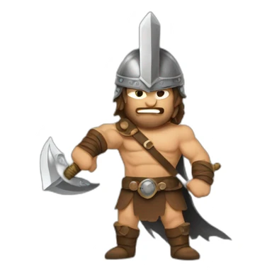 barbarian with sword sticker