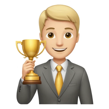 top tier office worker with trophy in his hand sticker