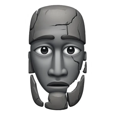 the easter island stone guy with a tear in its eye sticker