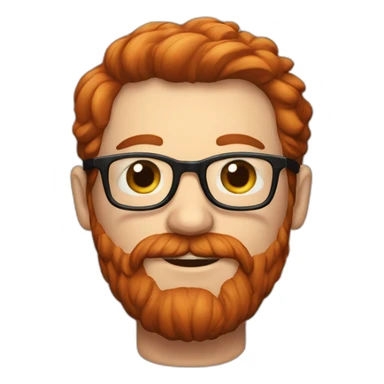 Portrait Bols man with red beard and glasses sticker