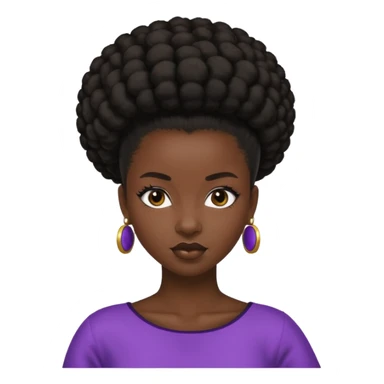 black girl with slick back afro puff sticker