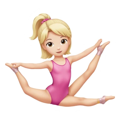 Dance gymnastics kids pink with blonde hair sticker
