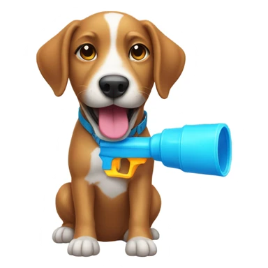 Andy dog with water gun sticker