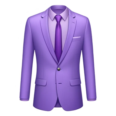 lavender-purple  Suit, smooth rounded neckline, simple design, glossy surface, plain background.only suit. sticker