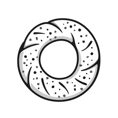 a simit, Turkish sesame bagel, hand drawn doodle style sticker