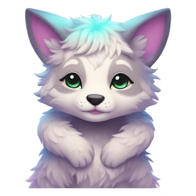 Full body Kawaii bright fantasy ethereal anthro fursona animal sticker