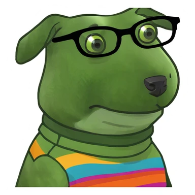 Dog with glasses sticker