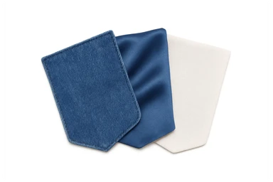 Сгенерируй мне аккуратный, но не квадратный, кусок джинсовой ткани, на чисто белом фоне. И чтобы было три разных ткани, допусти одна джинсовая, вторая шелк, третия хлопок. И они рядом с друг другом, как карты, веером

 sticker