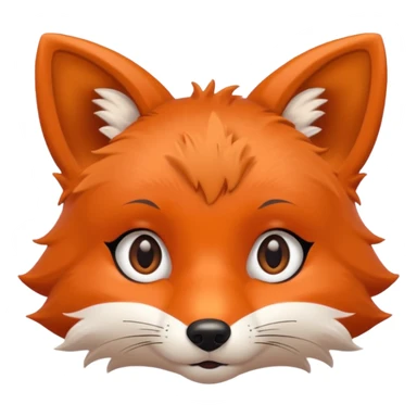 simple cute fox only face, simple eyes, only pupils sticker
