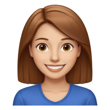 30 yr light brown hair long straight hair, brown eyes, big smile sticker