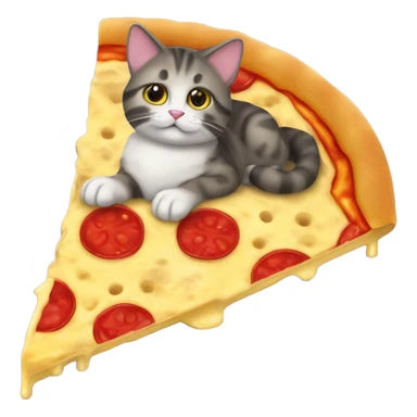 Cat Eaton cheese pizza sticker