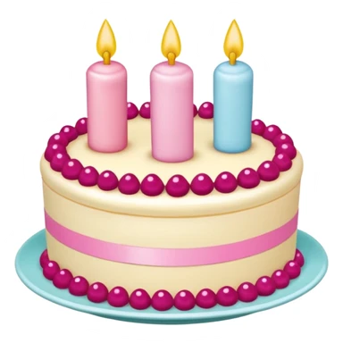 pastel de cumpleaños de 3 niveles con un moño rosa sticker