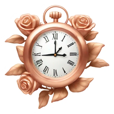 Rose gold new year clock  sticker