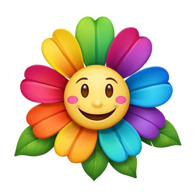 Smiling rainbow flower sticker