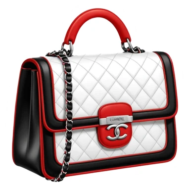 Ultra realistic Chanel bag, retro vintage comic book style sticker