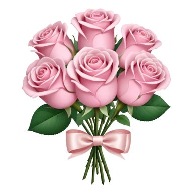 A bouquet of light pink roses with a satin bow. sticker