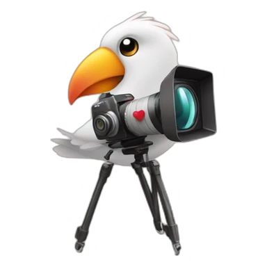 Love bird with a video camera sticker