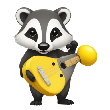 badger with yellow maracas sticker