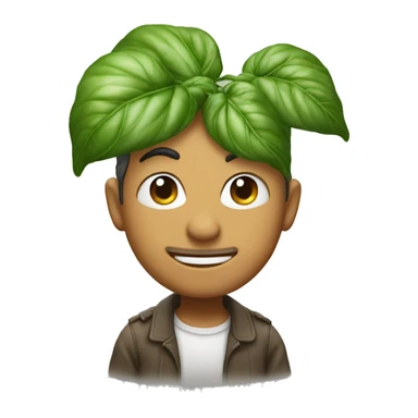 Basil eoji with ahappy fac sticker