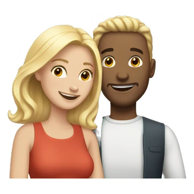 white couple enjoying a moment sticker