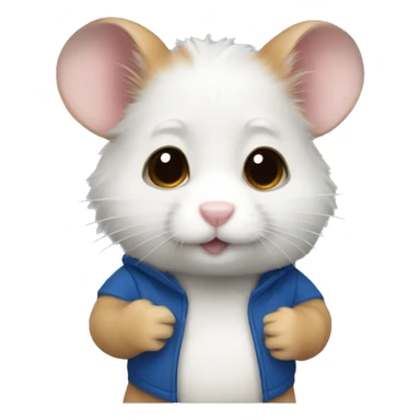 Hamster white skin eyes blue clothes black sticker