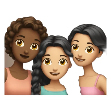 3 girl friends  sticker