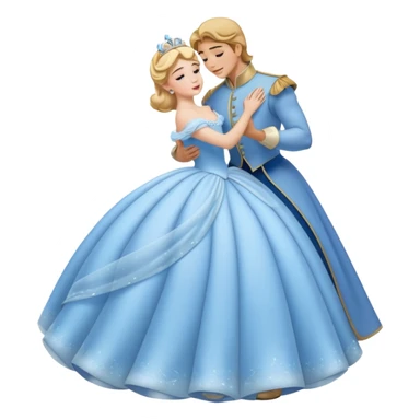 Fairy tale Cinderella, the prince embraces Cinderella sticker