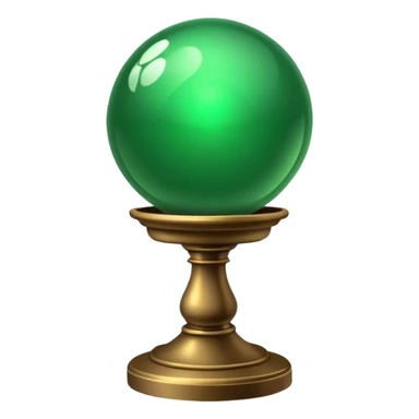A green magic ball on a stand sticker