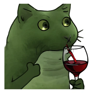 Cat Drinking wine sticker