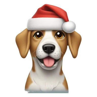 dog wearing santa hat and sweater sticker