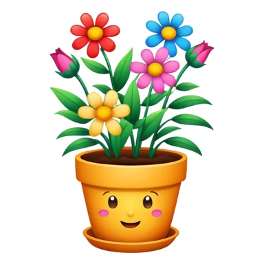 flowers in a flowerpot sticker