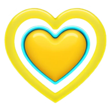 yellow heart with a neon glow sticker