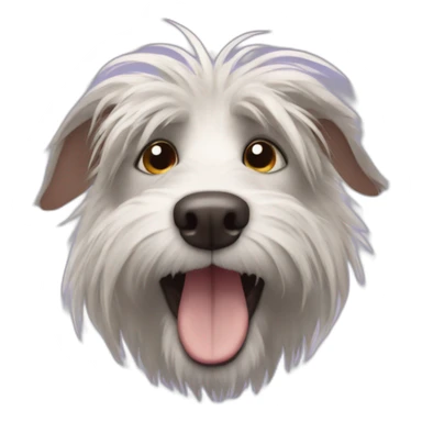 shaggy rat faced dog sticker
