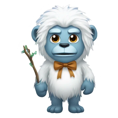 yeti with a bow  sticker