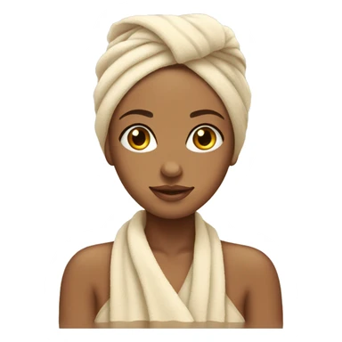 tan girl wearing a towel over her hair after shower pretty sticker
