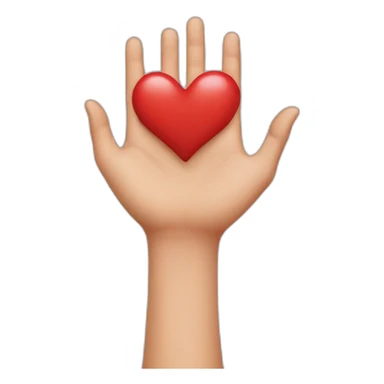 Hands created a heart sticker