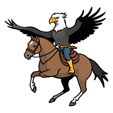 an eagle riding a stallion sticker
