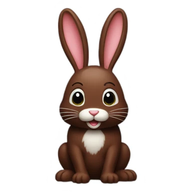 Chocolate rabbit with a bitten tail sticker
