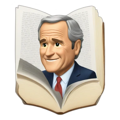 George bush reading book upside down sticker