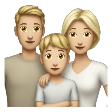 a  mother with white skin and three white skin boys sticker