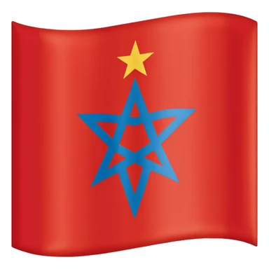 morocco flag with david star instead of 5 branch star sticker