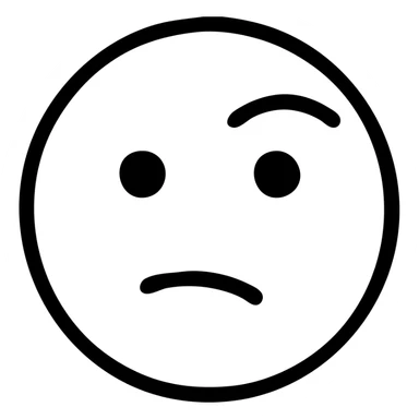 sarcastic emoji with raised eyebrow icon style sticker