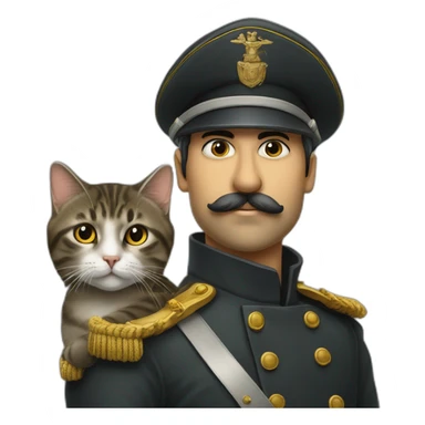 Pessoa armada, usando roupas militares, com orelha de gato. sticker